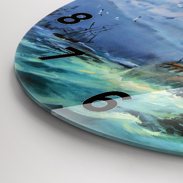 Wanduhr rund Schiff auf dem Wasser