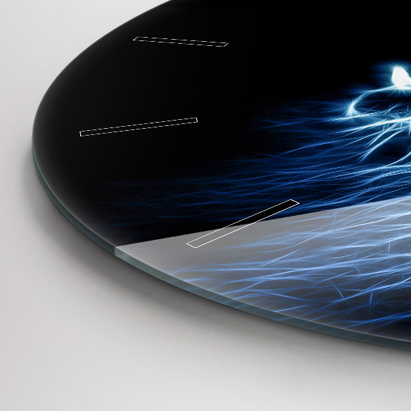 Wanduhr glas rund Körpersprache eines wilden Löwen