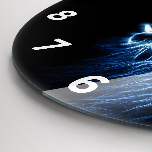 Wanduhr glas rund Körpersprache eines wilden Löwen