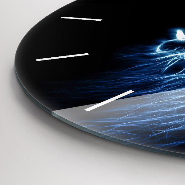 Wanduhr glas rund Körpersprache eines wilden Löwen