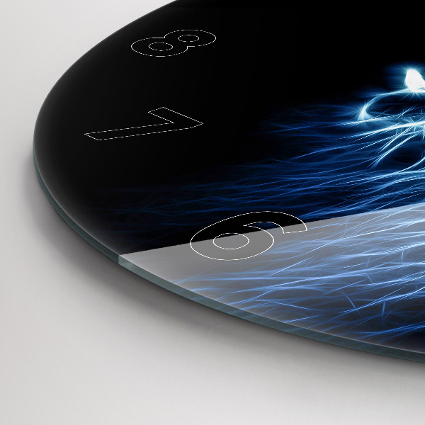 Wanduhr glas rund Körpersprache eines wilden Löwen