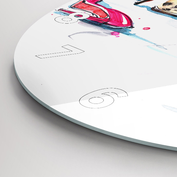 Wanduhr glas rund Element der Weiblichkeit