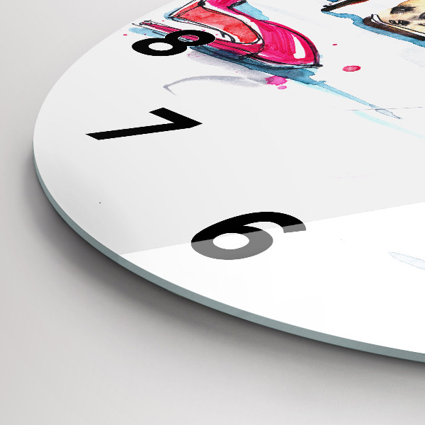 Wanduhr glas rund Element der Weiblichkeit