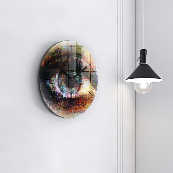 Wanduhr rund mit motiv Straßenkunst Auge