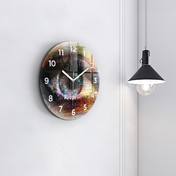 Wanduhr rund mit motiv Straßenkunst Auge