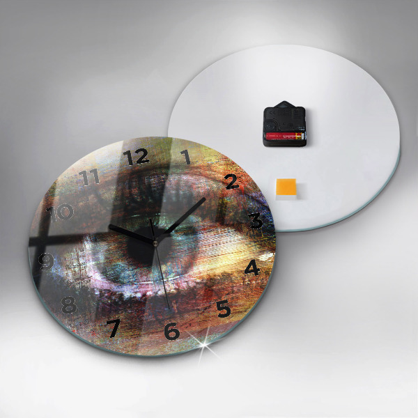 Wanduhr rund mit motiv Straßenkunst Auge