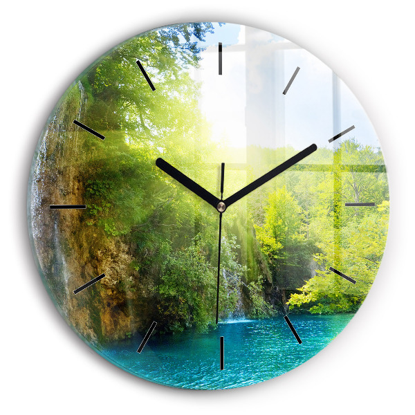 Wanduhr rund mit motiv Lagunenlandschaft