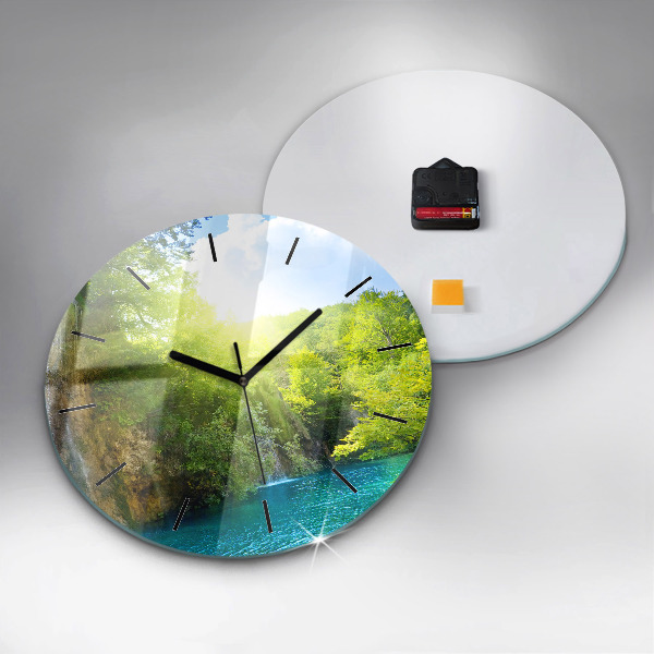 Wanduhr rund mit motiv Lagunenlandschaft