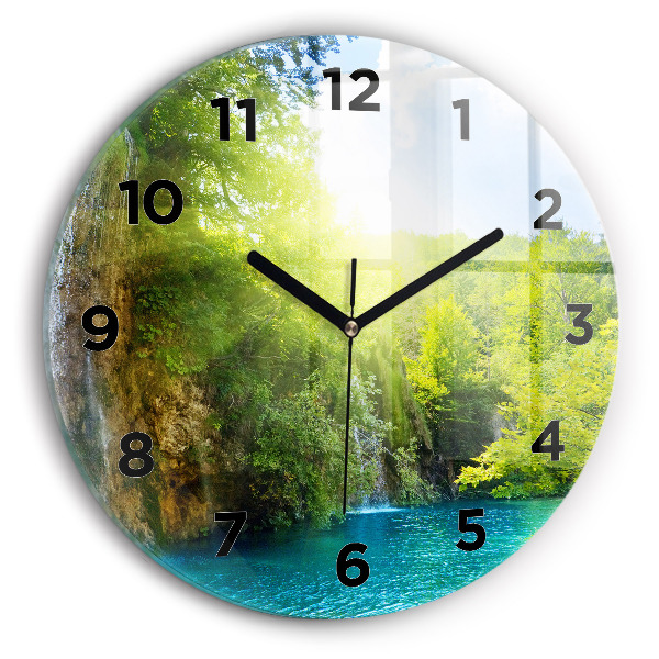 Wanduhr rund mit motiv Lagunenlandschaft