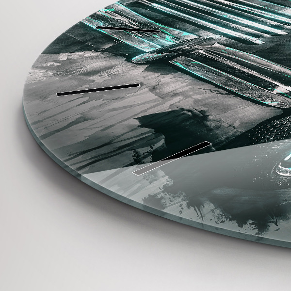 Wanduhr rund Oldschool Auto