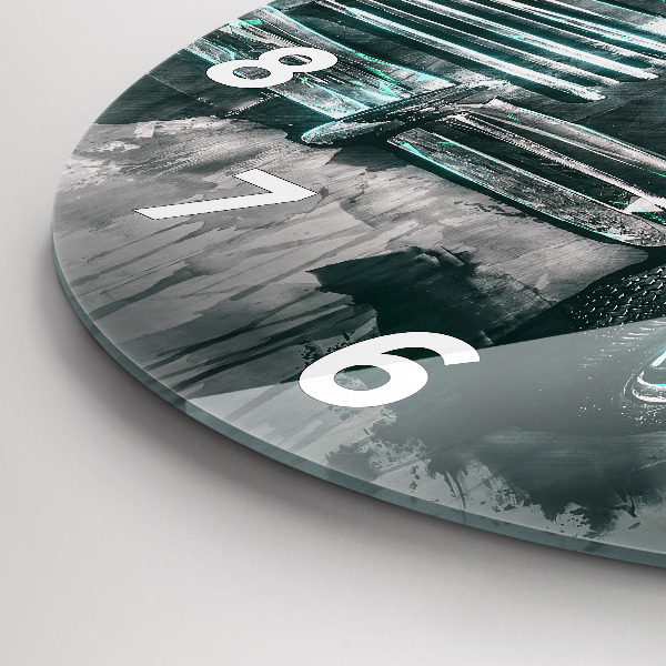 Wanduhr rund Oldschool Auto