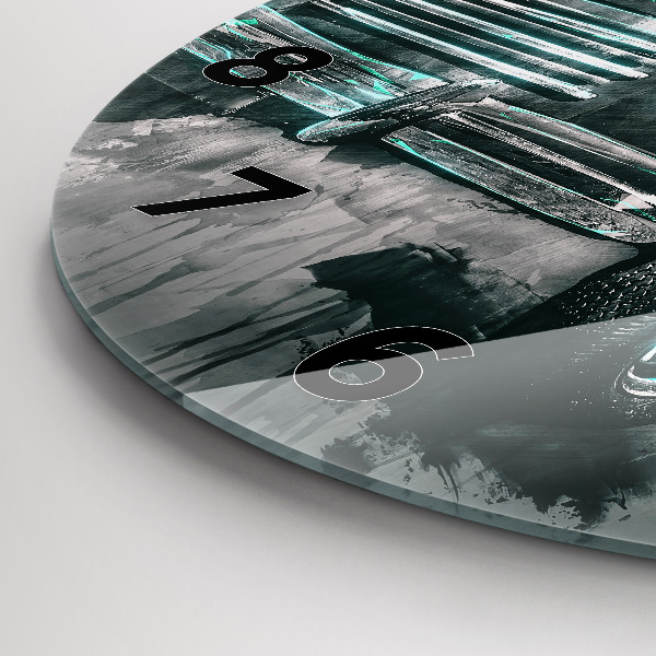 Wanduhr rund Oldschool Auto