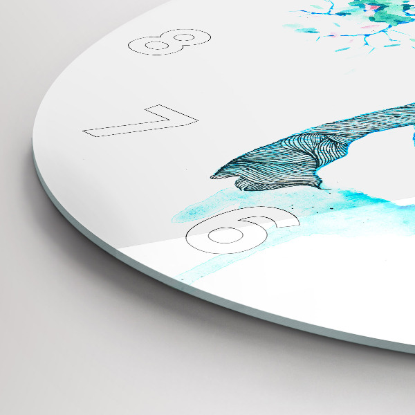 Wanduhr rund mit motiv Illustration eines Rehs