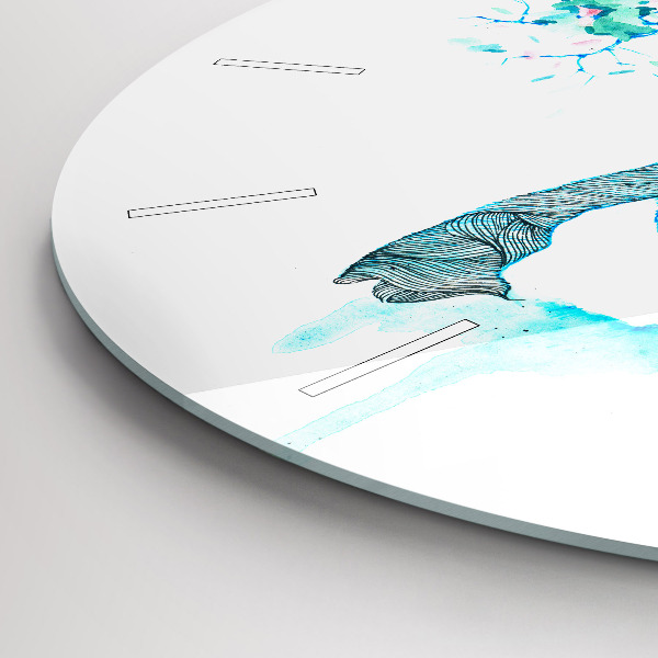 Wanduhr rund mit motiv Illustration eines Rehs