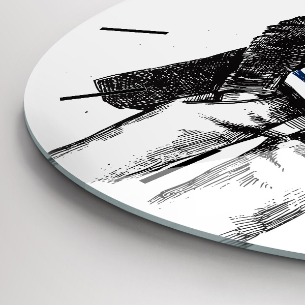 Wanduhr rund Hund in einem menschlichen Körper