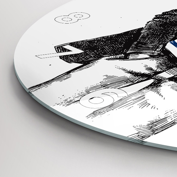 Wanduhr rund Hund in einem menschlichen Körper