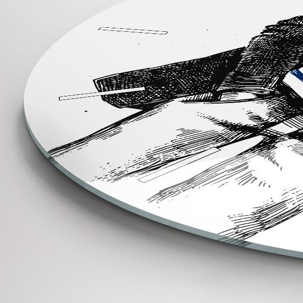 Wanduhr rund Hund in einem menschlichen Körper