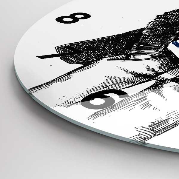 Wanduhr rund Hund in einem menschlichen Körper