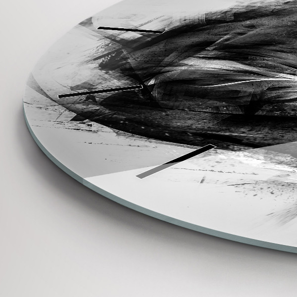 Wanduhr glas rund Gemalter Löwe