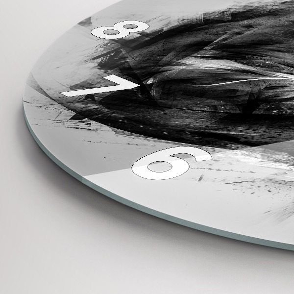 Wanduhr glas rund Gemalter Löwe