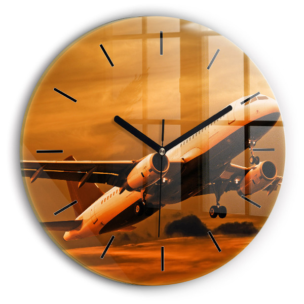Wanduhr rund Reise mit dem Flugzeug