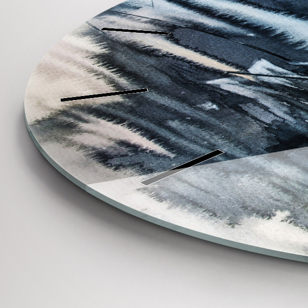 Wanduhr glas rund Winter See Boot