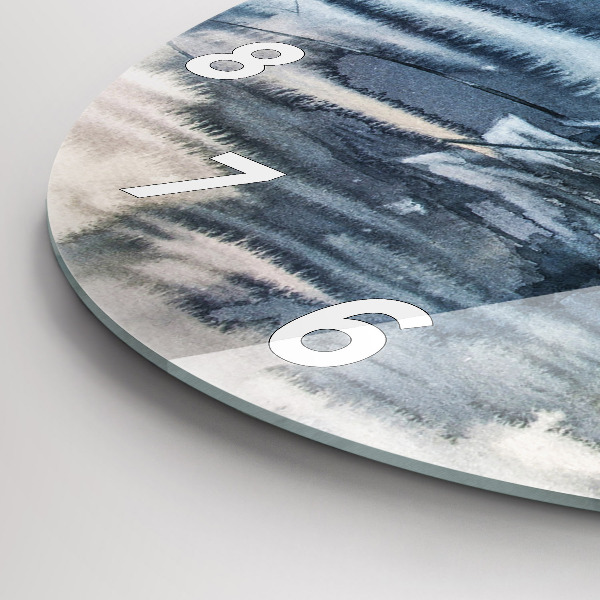 Wanduhr glas rund Winter See Boot