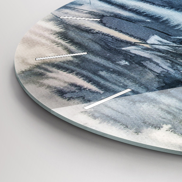 Wanduhr glas rund Winter See Boot