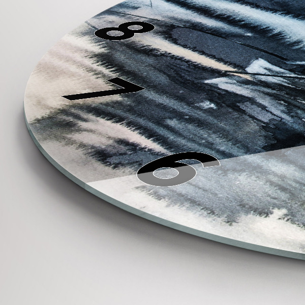 Wanduhr glas rund Winter See Boot