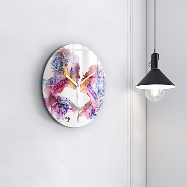 Wanduhr rund Zwei Körper eine Seele