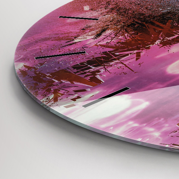 Wanduhr glas rund Cyberspace