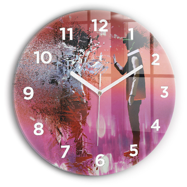 Wanduhr glas rund Cyberspace