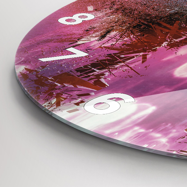 Wanduhr glas rund Cyberspace