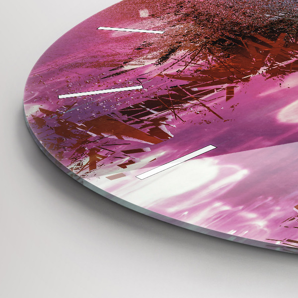 Wanduhr glas rund Cyberspace