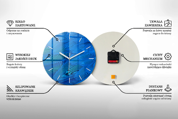 Wanduhr glas rund Cyberspace