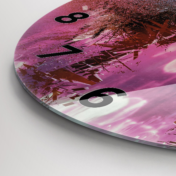 Wanduhr glas rund Cyberspace