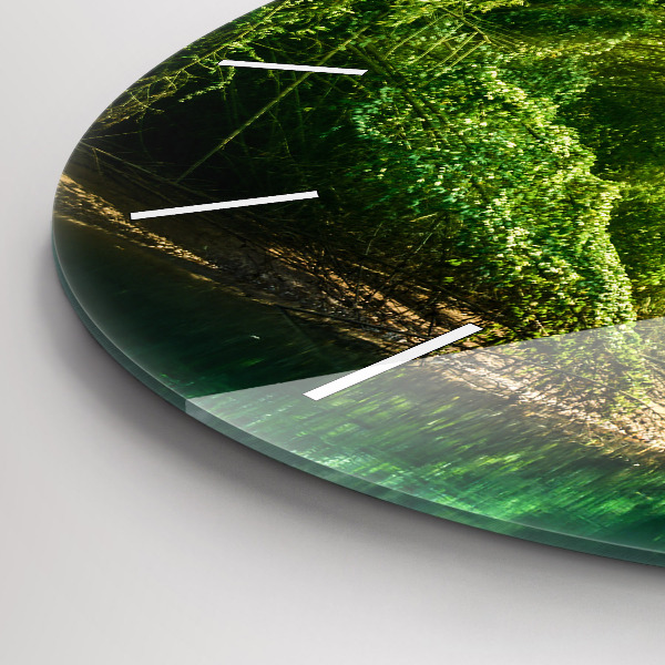 Wanduhr glas rund Friedliche Natur
