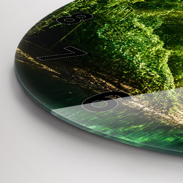 Wanduhr glas rund Friedliche Natur