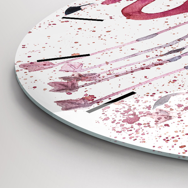 Wanduhr rund mit motiv Flamingo-Cluster
