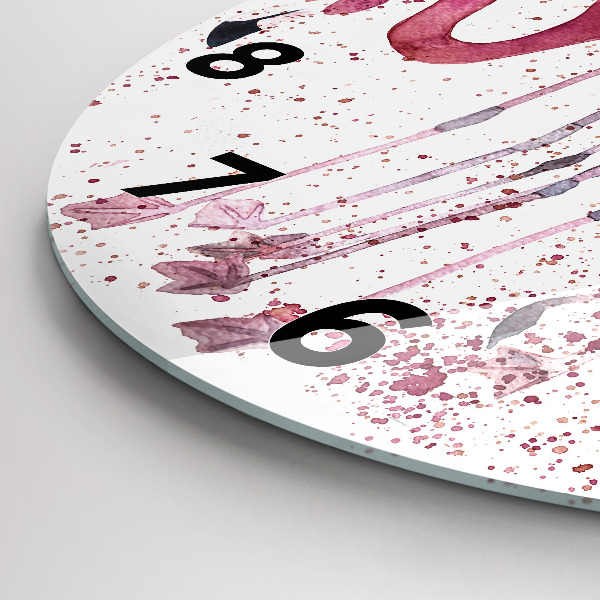 Wanduhr rund mit motiv Flamingo-Cluster