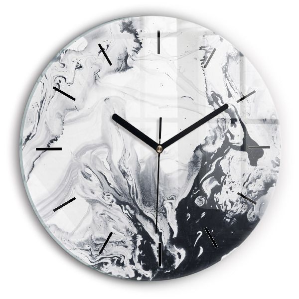 Wanduhr rund Abstrakte Tintenmurmel