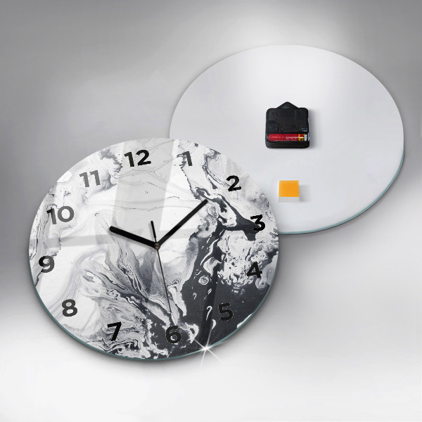 Wanduhr rund Abstrakte Tintenmurmel