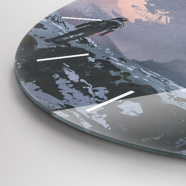 Wanduhr rund Astronauten Milchstraße