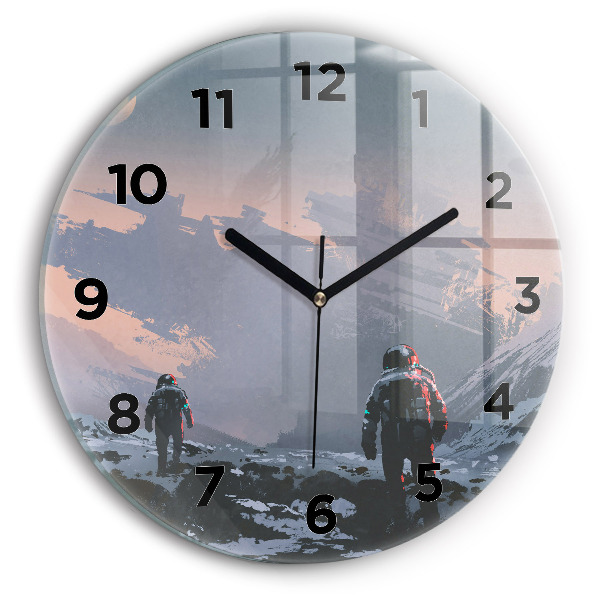 Wanduhr rund Astronauten Milchstraße