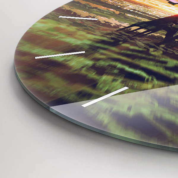 Wanduhr rund Konzert am Strand