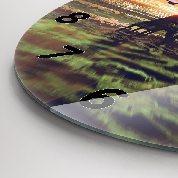 Wanduhr rund Konzert am Strand