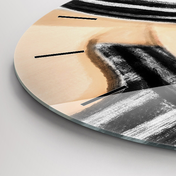 Wanduhr rund mit motiv Frau in Schwarz und Weiß