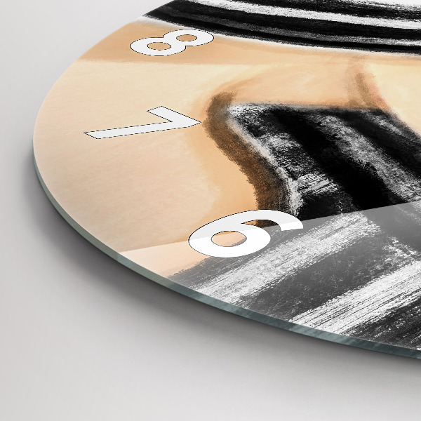 Wanduhr rund mit motiv Frau in Schwarz und Weiß