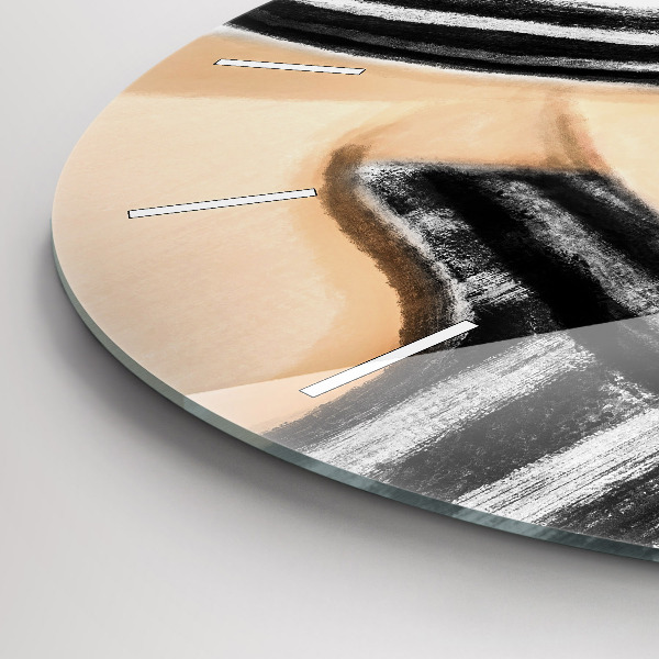 Wanduhr rund mit motiv Frau in Schwarz und Weiß