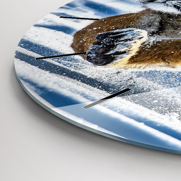 Wanduhr glas rund Mutiger Schritt vorwärts